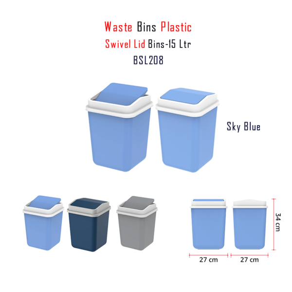 Waste bin with swivel lid in Qatar