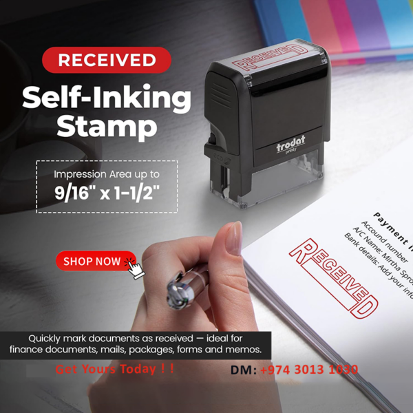 stamp RECEIVED in Qatar