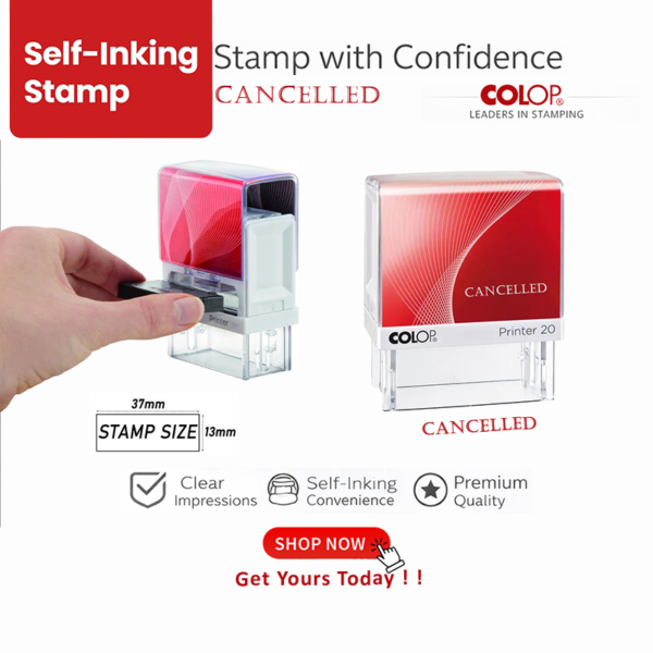 CANCELLED Self inking Stamp in Qatar